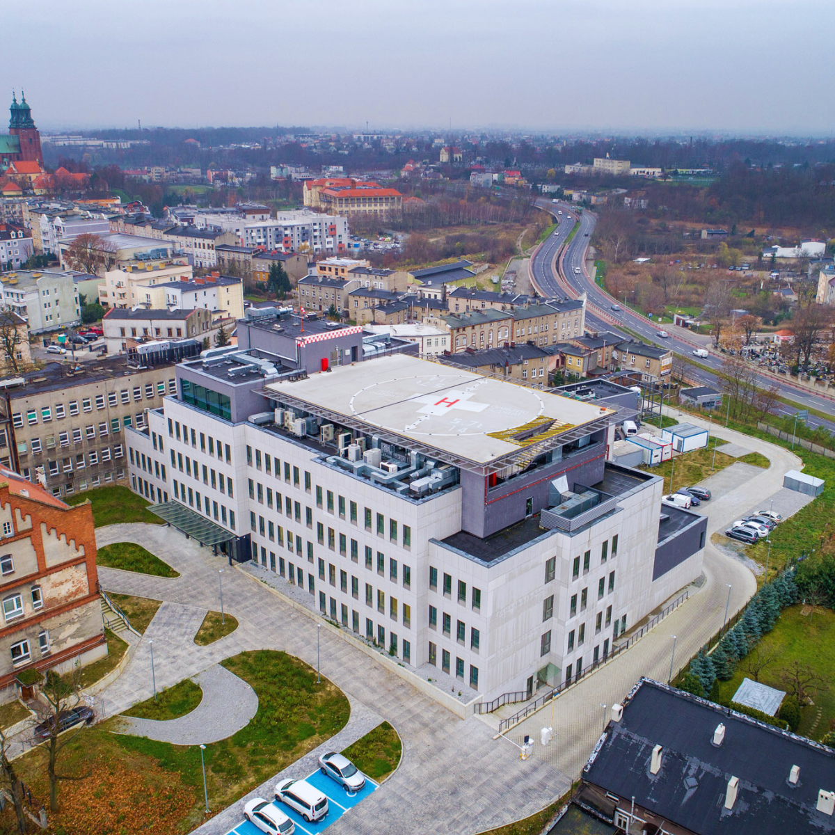 Szpital widziany z lotu ptaka - Gniezno