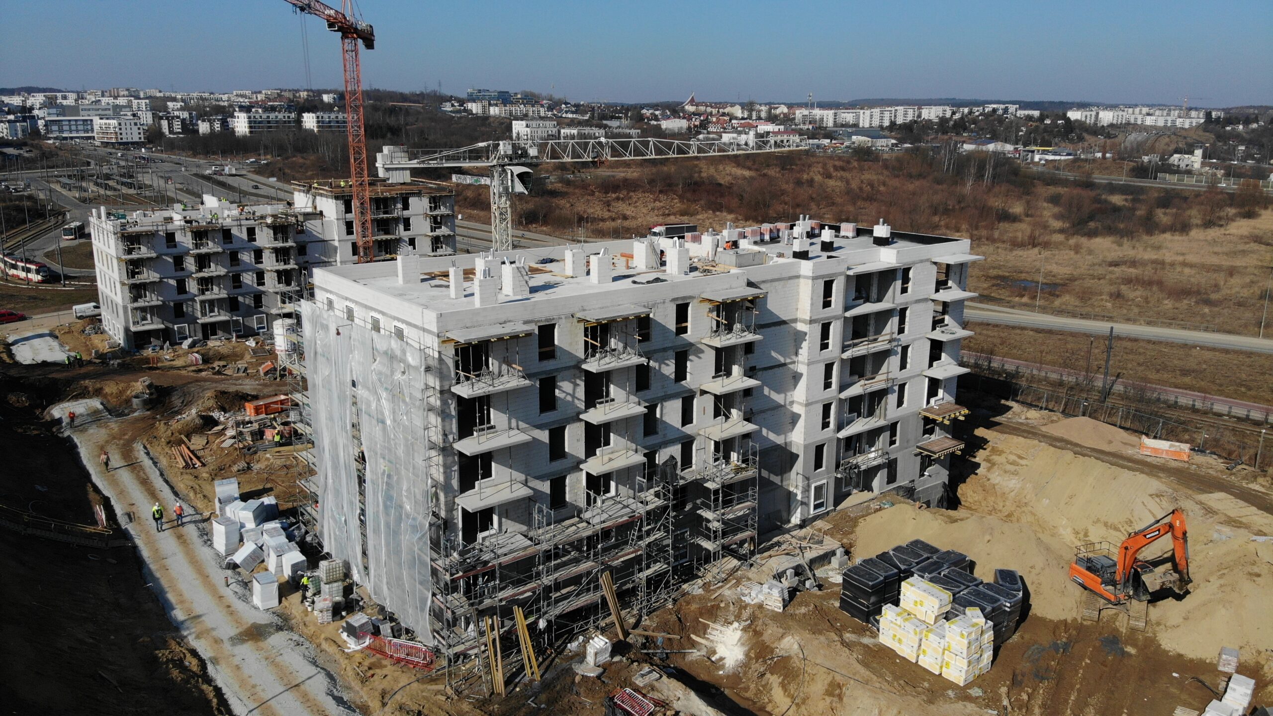 plac budowy TBS Motława Gdańsk ALSTAL infrastruktura teren